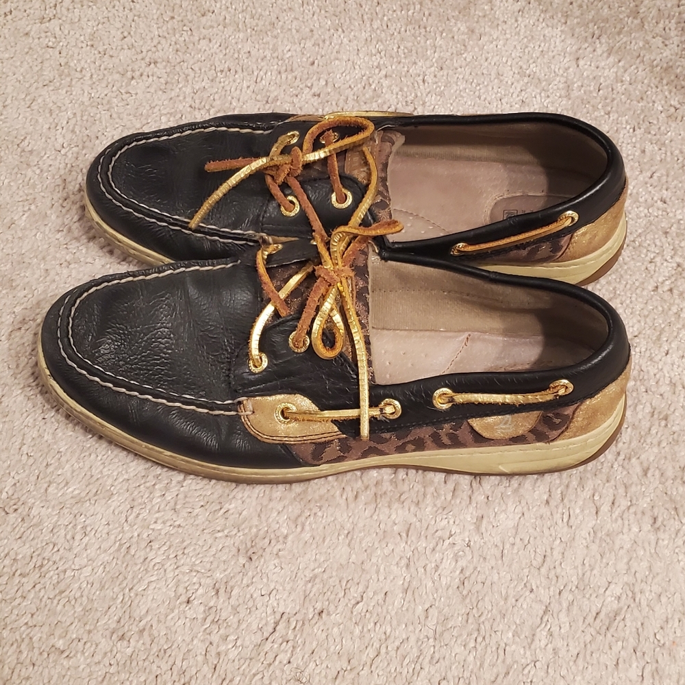 Leopard Sperry Top Slider Boat Shoes 10M